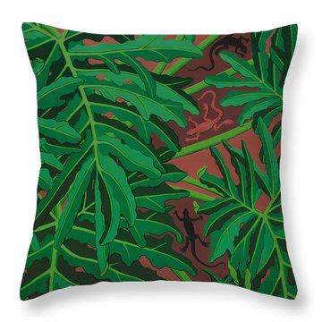Striking green plant throw pillow.