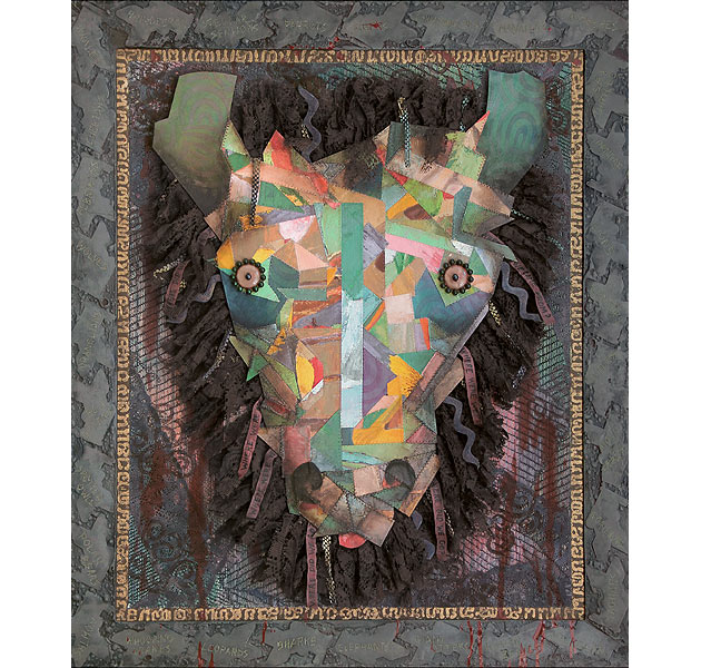 Buffalo head art, American bison art.