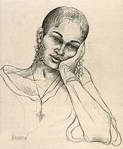 Contemporary pencil portrait: young Black woman.