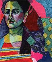 Expressionist portraits of women.